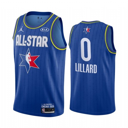Män Portland Trail Blazers Tröja Damian Lillard 0 2020 All-Star Jordan Brand Blå Swingman